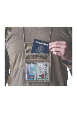Vertical Neck ID Holder w/ Passport Pouch